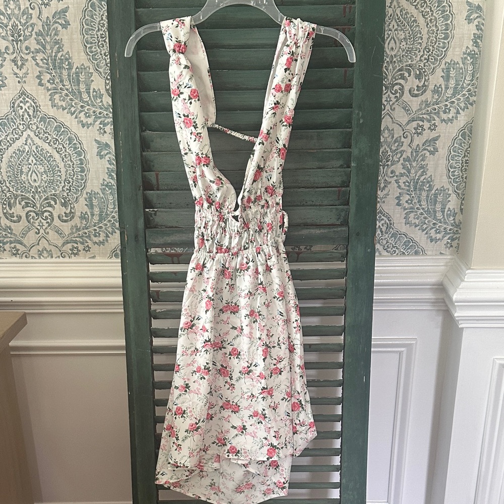 SHEIN Floral White and Pink Dress